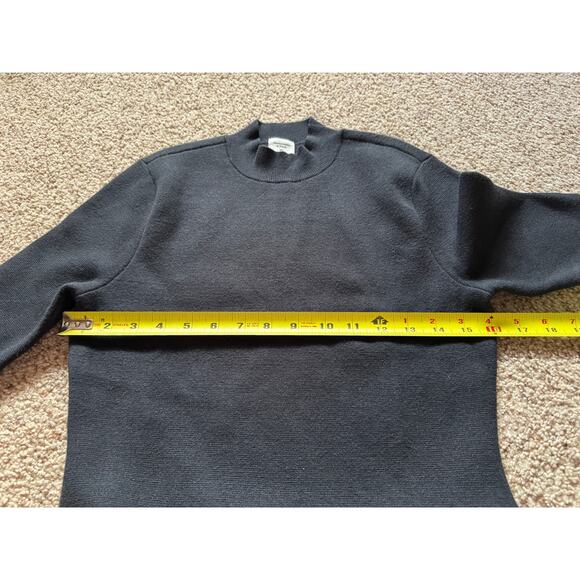 Abercrombie & Fitch Short Sleeve Sweater Dress Black Knee Length Minimalist - Picture 3 of 7